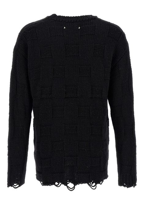 Black crew-neck distressed sweater Golden goose - men GOLDEN GOOSE | GMP01338P00210890100